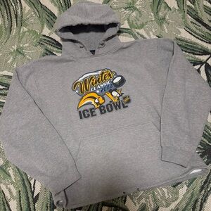 Vintage Gray Winter Classic Ice Bowl Hoodie Buffalo Sabres Pittsburgh Penguins